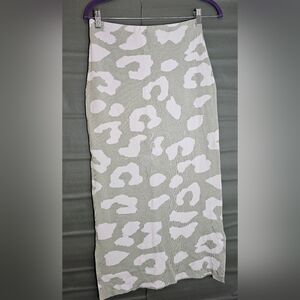Label of Love Skirt Green White Womens Size S Maxi Form Fitting